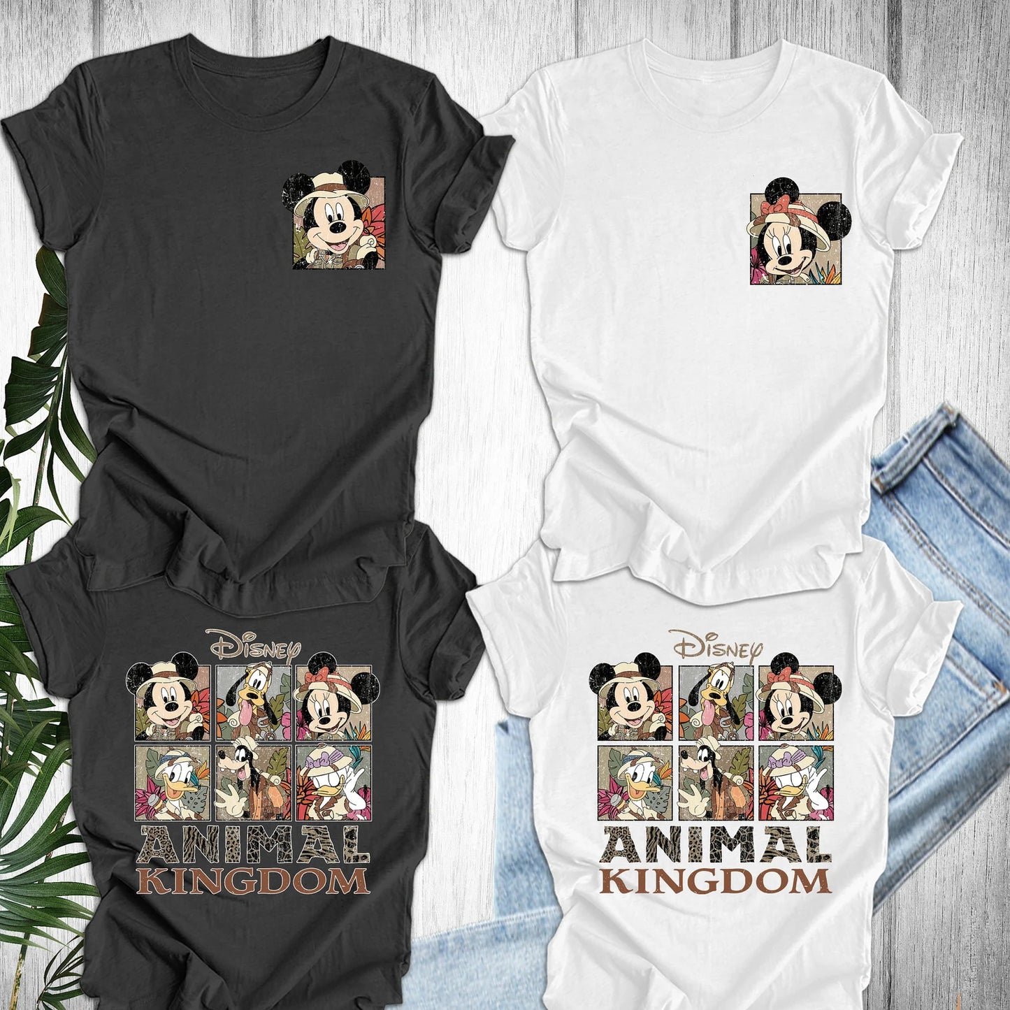 Two Sided Disney Animal Kingdom Couple Mickey Minnie Shirt ,Retro Disney Animal Kingdom Shirt Tank Top, Disney Family animal Kingdom Outfit YOUTH