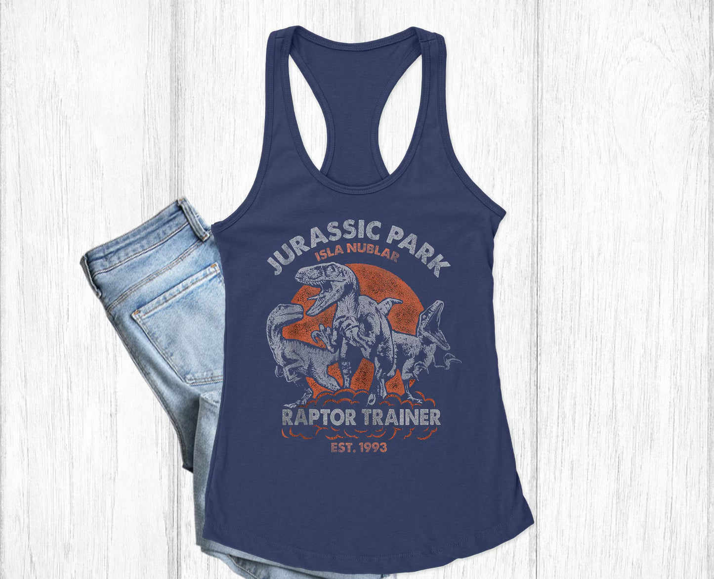 Jurassic Park Couple Shirt and tank Top, Raptor Trainer Est 1993 Shirt, Dinosaur T-rex Trip Tee, Tyrannosaurus Tee, Jurassic Park Adventure Racerback