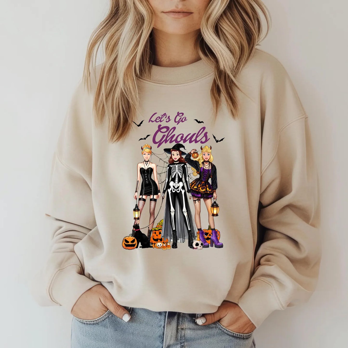 Let’s Go Ghouls Halloween Shirt ,Girls Night Witch Costume Tank, Cute Spooky Girl Group Tee, LOCT tee, Halloween Shirt For Family Racerback