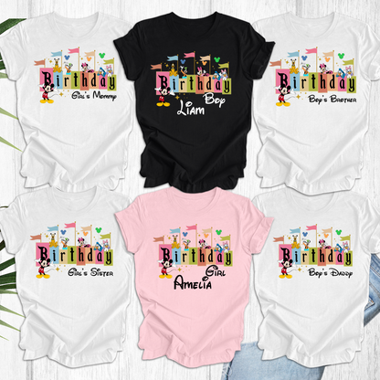 1st Birthday Girl Outfit, Disney Birthday Boy, Girl, Birthday Squad Disney Characters, Disney Clothing For Toddlers YOUTH