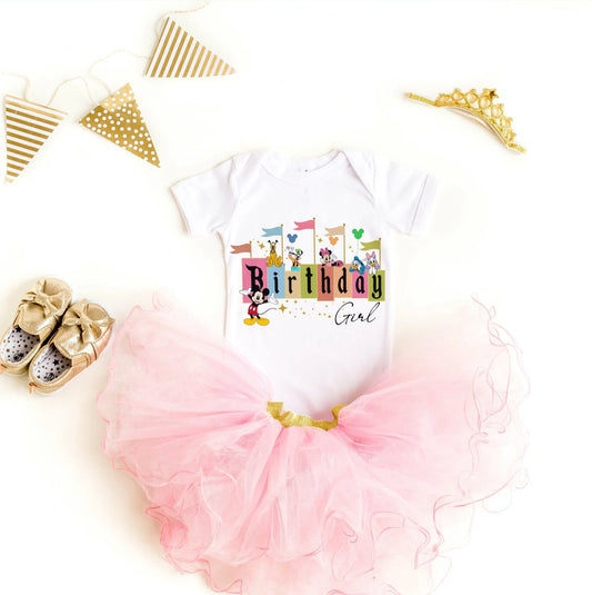 1st Birthday Girl Outfit, Disney Birthday Boy, Girl, Birthday Squad Disney Characters, Disney Clothing For Toddlers ONESIE
