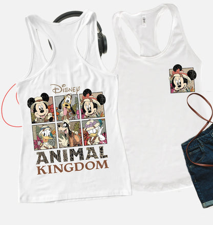 Two Sided Disney Animal Kingdom Couple Mickey Minnie Shirt ,Retro Disney Animal Kingdom Shirt Tank Top, Disney Family animal Kingdom Outfit YOUTH