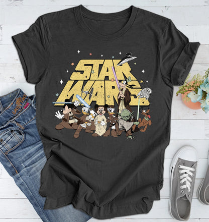 Disney Star Wars Mickey And Friends Shirt, Star Wars Disney Characters Shirt, Disney Star Wars Family Trip Shirt, Disney Vacation shirt ONESIE