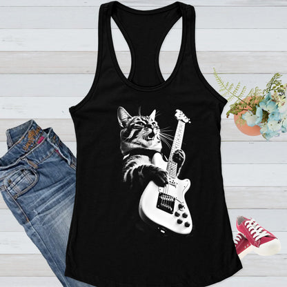 Rock Cat Playing Guitar Shirt: A Funny Guitar Cat T-Shirt Perfect for Cat Lovers and Rock Lovers Alike YOUTH