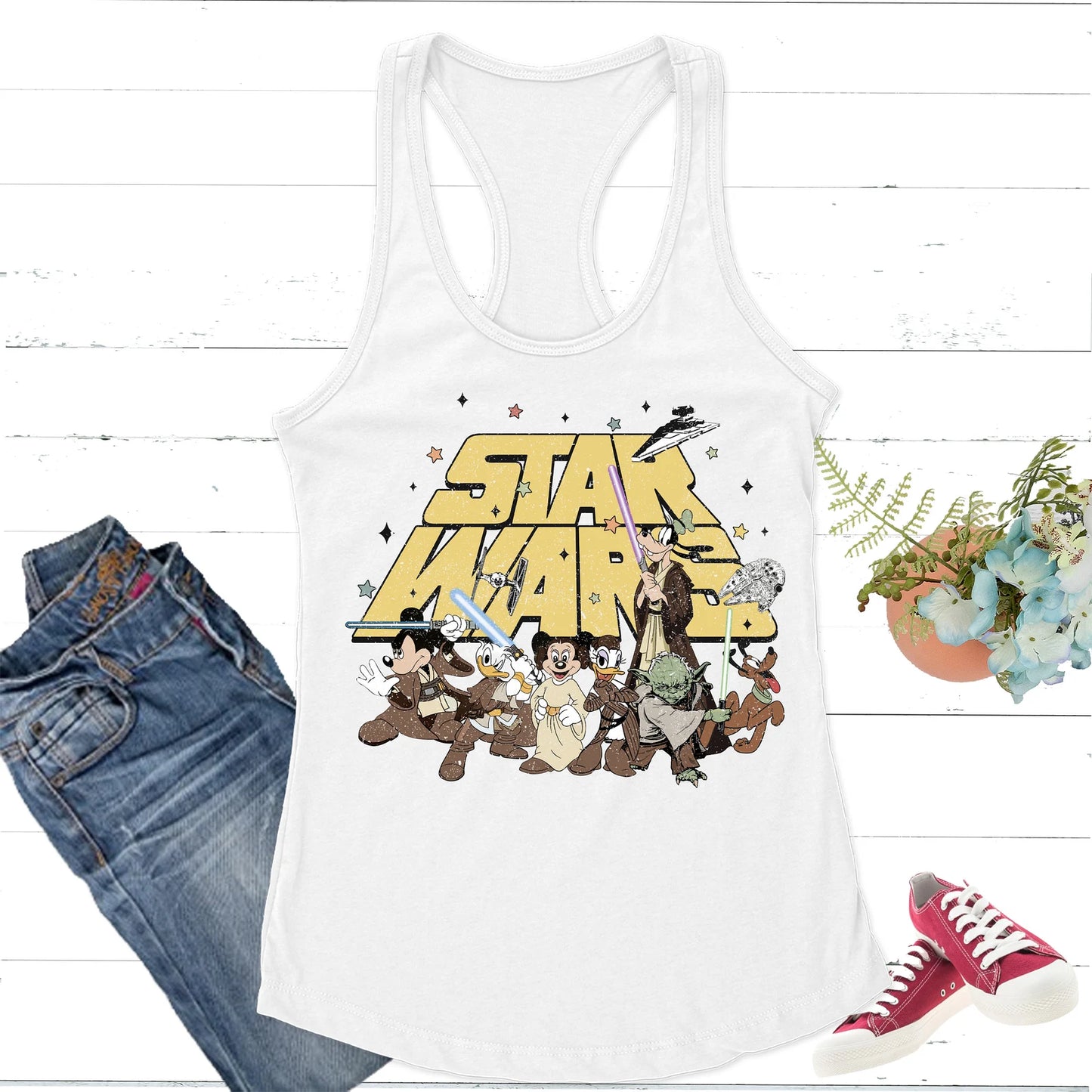 Disney Star Wars Mickey And Friends Shirt, Star Wars Disney Characters Shirt, Disney Star Wars Family Trip Shirt, Disney Vacation shirt ONESIE