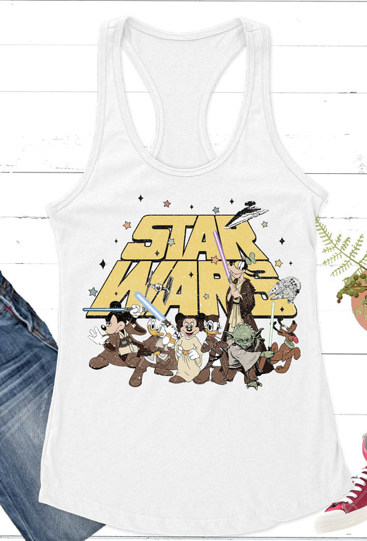 Disney Star Wars Mickey And Friends Girl Shirt, Star Wars Disney Characters Shirt, Disney Star Wars Family Trip Shirt, Disney Vacation shirt Racerback