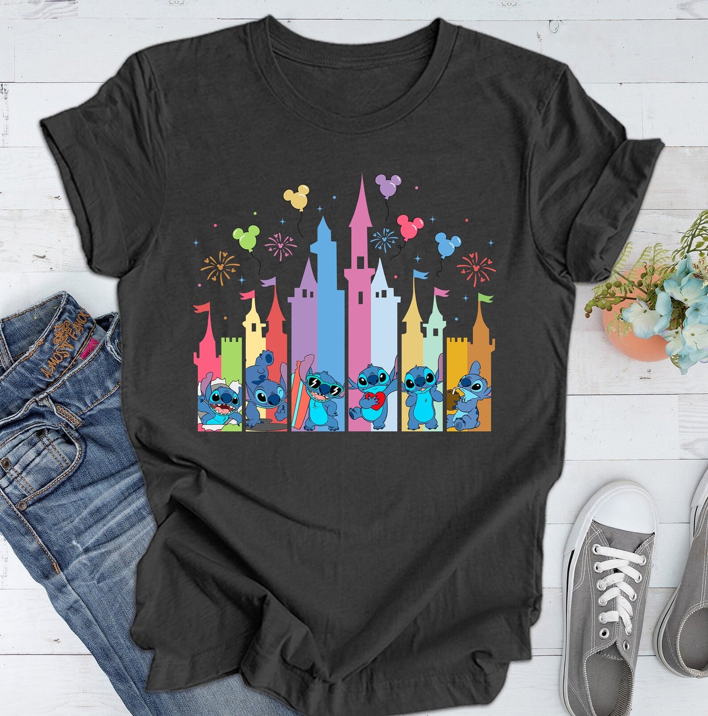 Stitch Disney Castle Shirt ,Kids Disney Castle Shirt ,Disney Girl Boy Trip ,Stitch and Lilo Shirt, Princess Castle, Disney Family Trip YOUTH