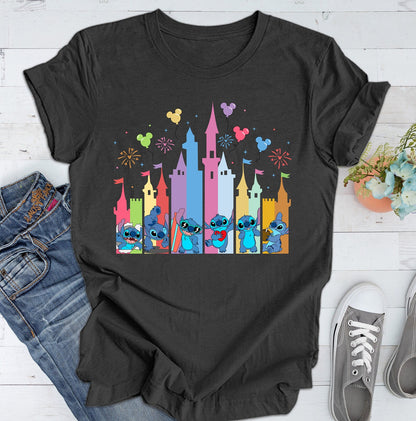 Stitch Disney Castle Shirt ,Kids Disney Castle Shirt ,Disney Girl Boy Trip ,Stitch and Lilo Shirt, Princess Castle, Disney Family Trip YOUTH