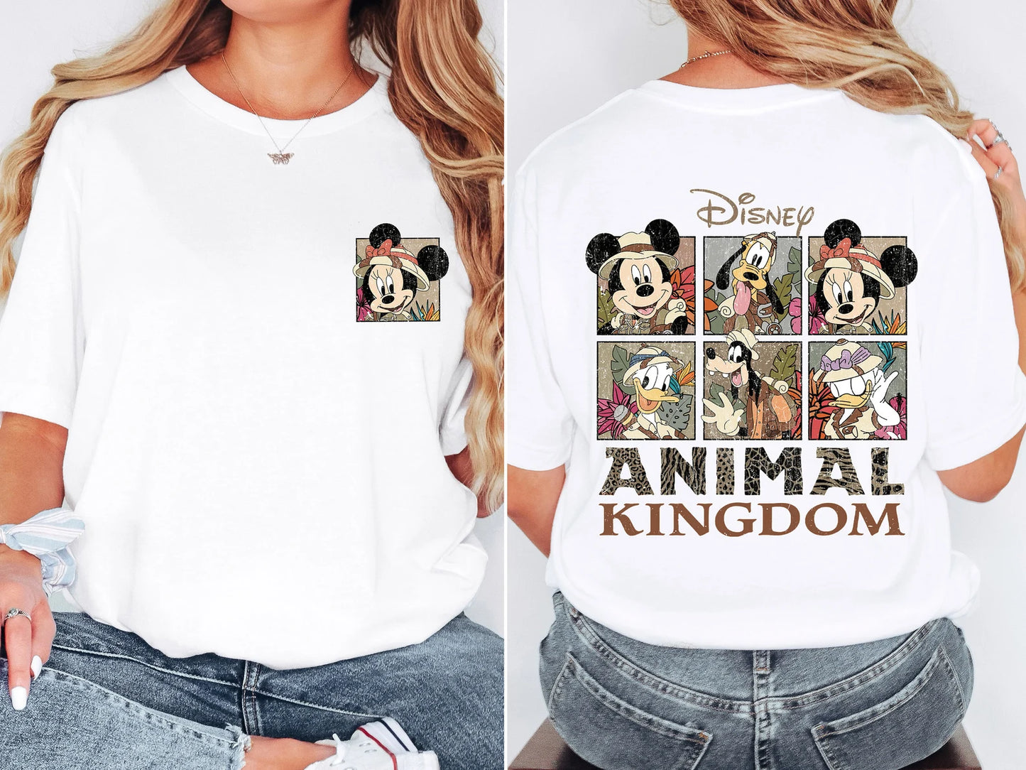 Two Sided Disney Animal Kingdom Couple Mickey Minnie Shirt ,Retro Disney Animal Kingdom Shirt Tank Top, Disney Family animal Kingdom Outfit YOUTH
