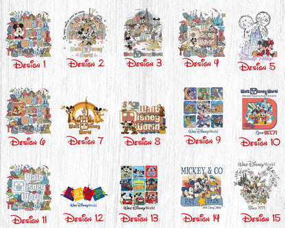Vintage Retro Disney World Shirt, Custom Character Mickey Minnie Chip Dale Pooh Shirt, Mickey Vintage Retro Shirt Tank Top, Walt Disney Tee YOUTH