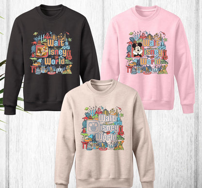 Vintage Retro Disney World Shirt, Custom Character Mickey Minnie Chip Dale Pooh Shirt, Mickey Vintage Retro Shirt Tank Top, Walt Disney Tee YOUTH