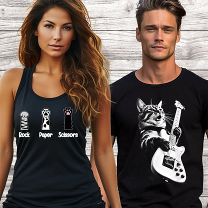 Rock Cat Playing Guitar Shirt: A Funny Guitar Cat T-Shirt Perfect for Cat Lovers and Rock Lovers Alike YOUTH