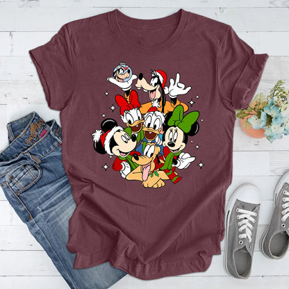 Disney Characters Christmas Sweatshirt, Disney Christmas Sweatshirt, Mickey Christmas Sweatshirt, Minnie Christmas Shirt, Xmas Disney Shirt  Men Sweatshirt