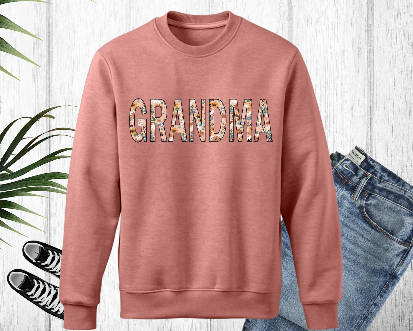 Grandma Sweatshirt, Floral Grandma Sweatshirt, Grandma Crewneck, Grandma Sweater, Gift for Grandma, First Time Grandma Gift, Grandma Floral 3 (SWEATSHIRT)