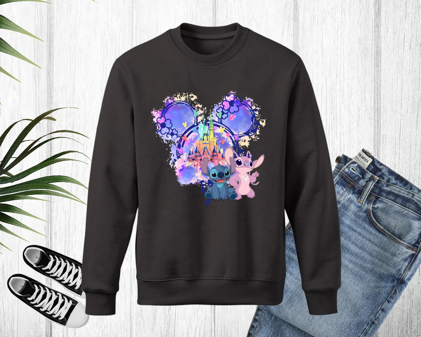 Groovy Mouse Ears Sweatshirt Happiest Place On Earth Sweatshirts Cute Family Trip Shirt Matching Retro Checkered Sweater Kids Toddler Adult 3 (SWEATSHIRT)