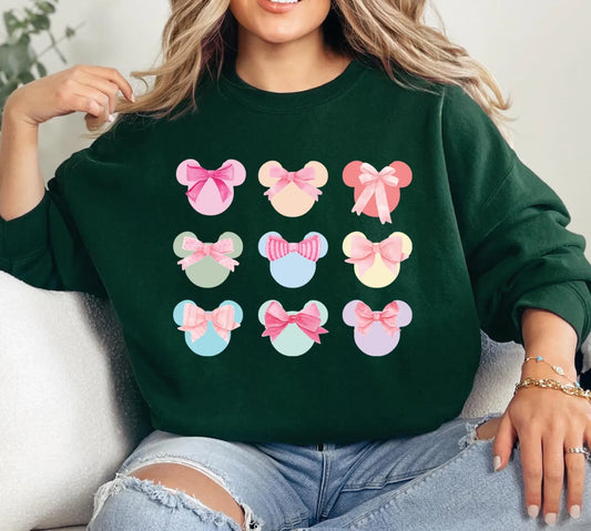 Groovy Mouse Ears Sweatshirt Happiest Place On Earth Sweatshirts Cute Family Trip Shirt Matching Retro Checkered Sweater Kids Toddler Adult 3 (SWEATSHIRT)
