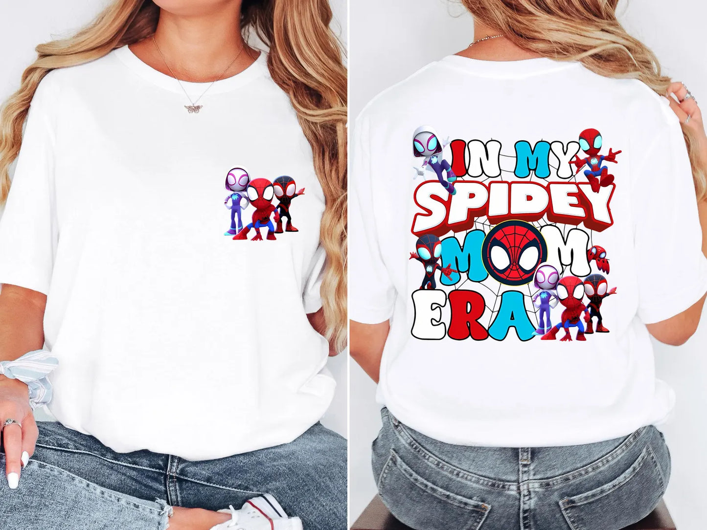 In my Spidey Dad, Sis, Bro and Mom Era Sweatshirt, Disney Spidey Hero Mama Sweatshirt, Spider Mommy Sweatshirt, Funny Mother Sweatshirt Woman Sweatshirt