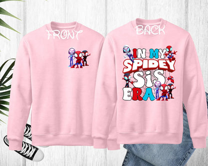 In my Spidey Dad, Sis, Bro and Mom Era Sweatshirt, Disney Spidey Hero Mama Sweatshirt, Spider Mommy Sweatshirt, Funny Mother Sweatshirt Woman Sweatshirt