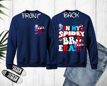 In my Spidey Dad, Sis, Bro and Mom Era Sweatshirt, Disney Spidey Hero Mama Sweatshirt, Spider Mommy Sweatshirt, Funny Mother Sweatshirt Woman Sweatshirt