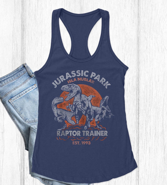 Jurassic Park Couple Shirt and tank Top, Raptor Trainer Est 1993 Shirt, Dinosaur T-rex Trip Tee, Tyrannosaurus Tee, Jurassic Park Adventure Racerback