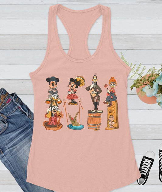 Haunted Mansion Stretching Room Tank, Disney Parody Halloween Shirt, Mickey Minnie Funny Vintage Tee, LOCT tee, Halloween Shirt For Family Racerback